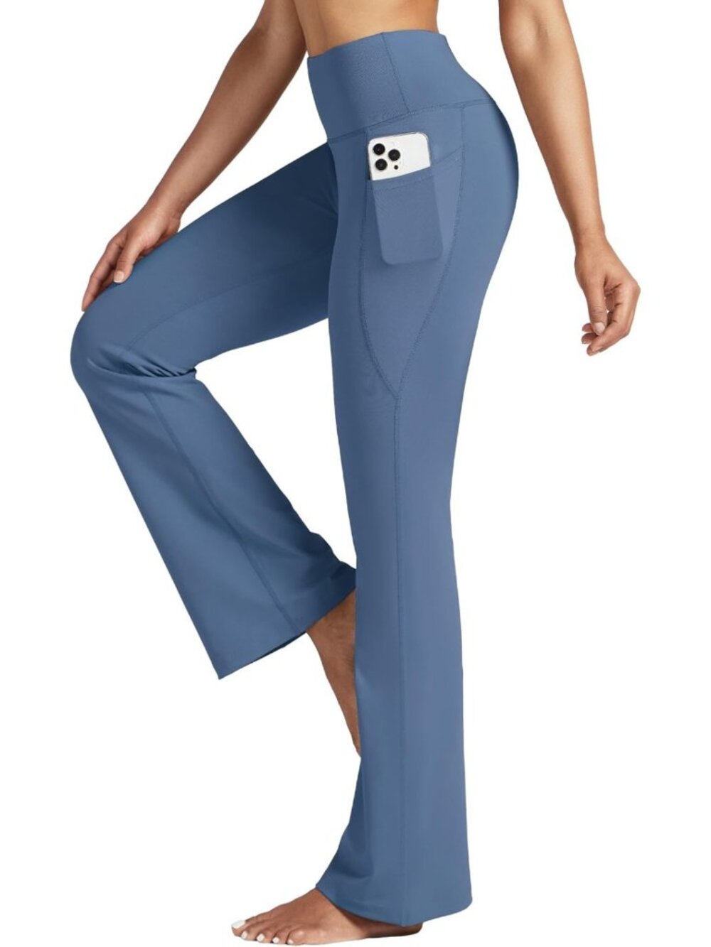 High-Waist Bootcut Yoga Pants with Pockets | Flare Leggings for Tummy Control